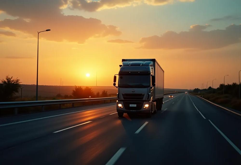 truck sunset